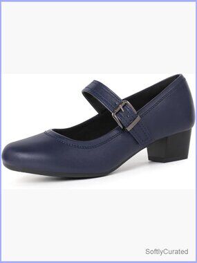 Orthopedic Mary Jane Pumps with Low Chunky Heel for Bunions Comfort Work Shoes